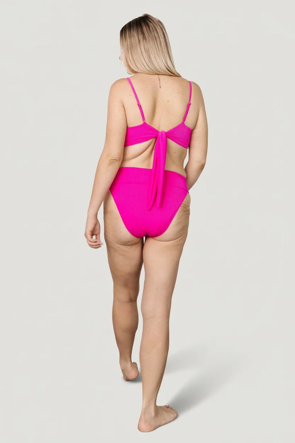 Oakland Ribbed Bikini Bottoms | Pink