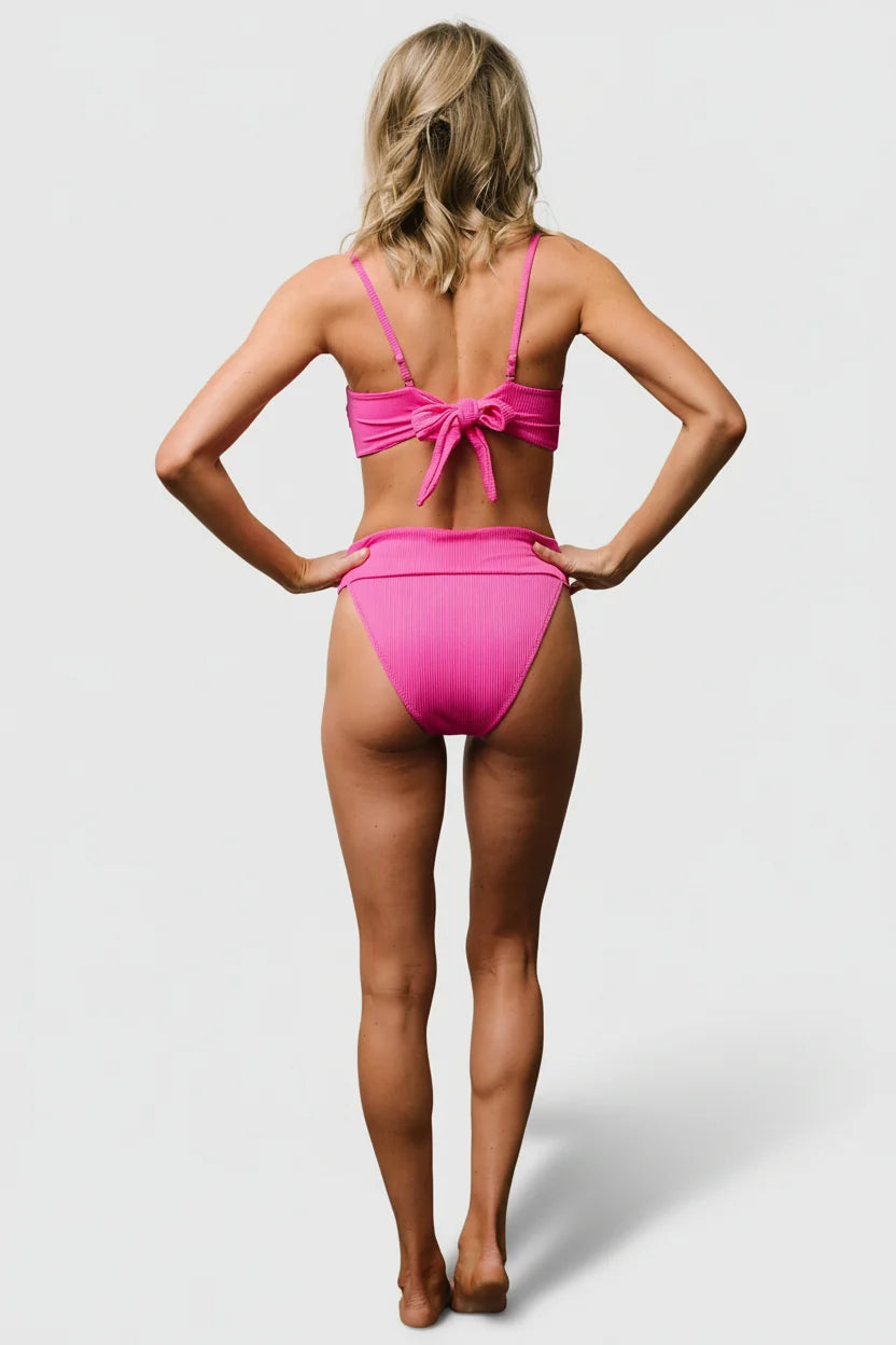 Oakland Ribbed Bikini Bottoms | Pink