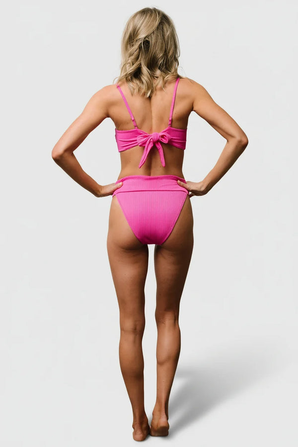 Oakland Ribbed Bikini Bottoms | Pink