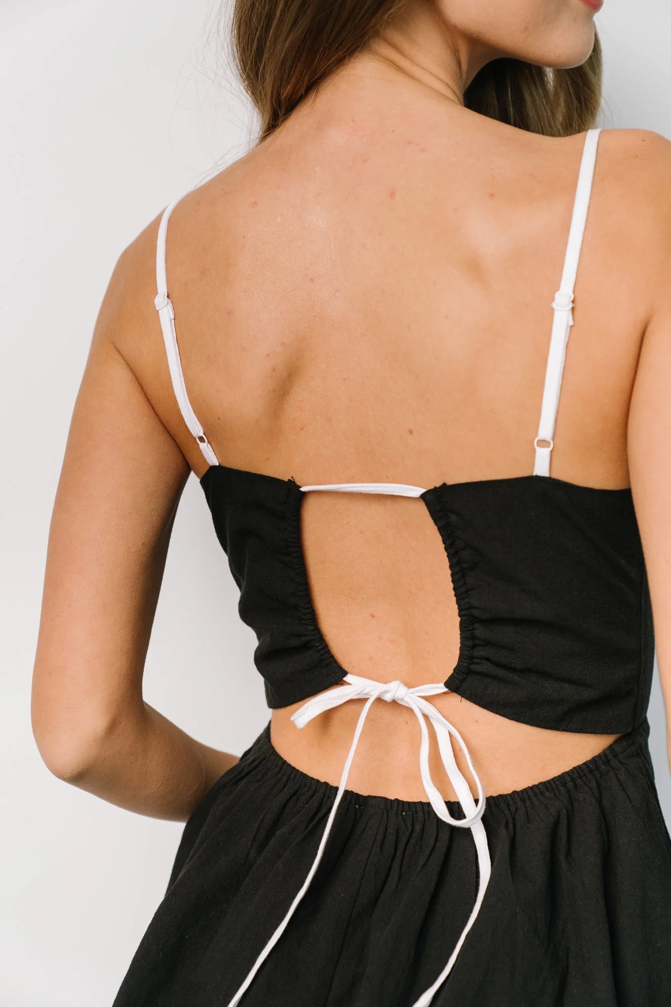 Odette Tiered Dress | Black + White Secondary image