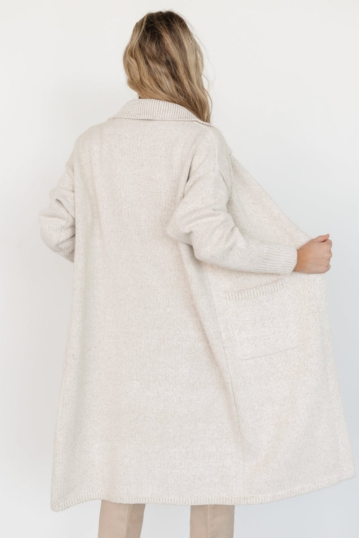 Ontario Long Button Cardigan | Oatmeal