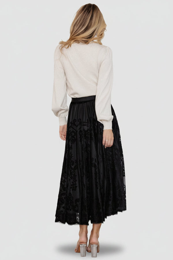 Palini Velvet Skirt | Black