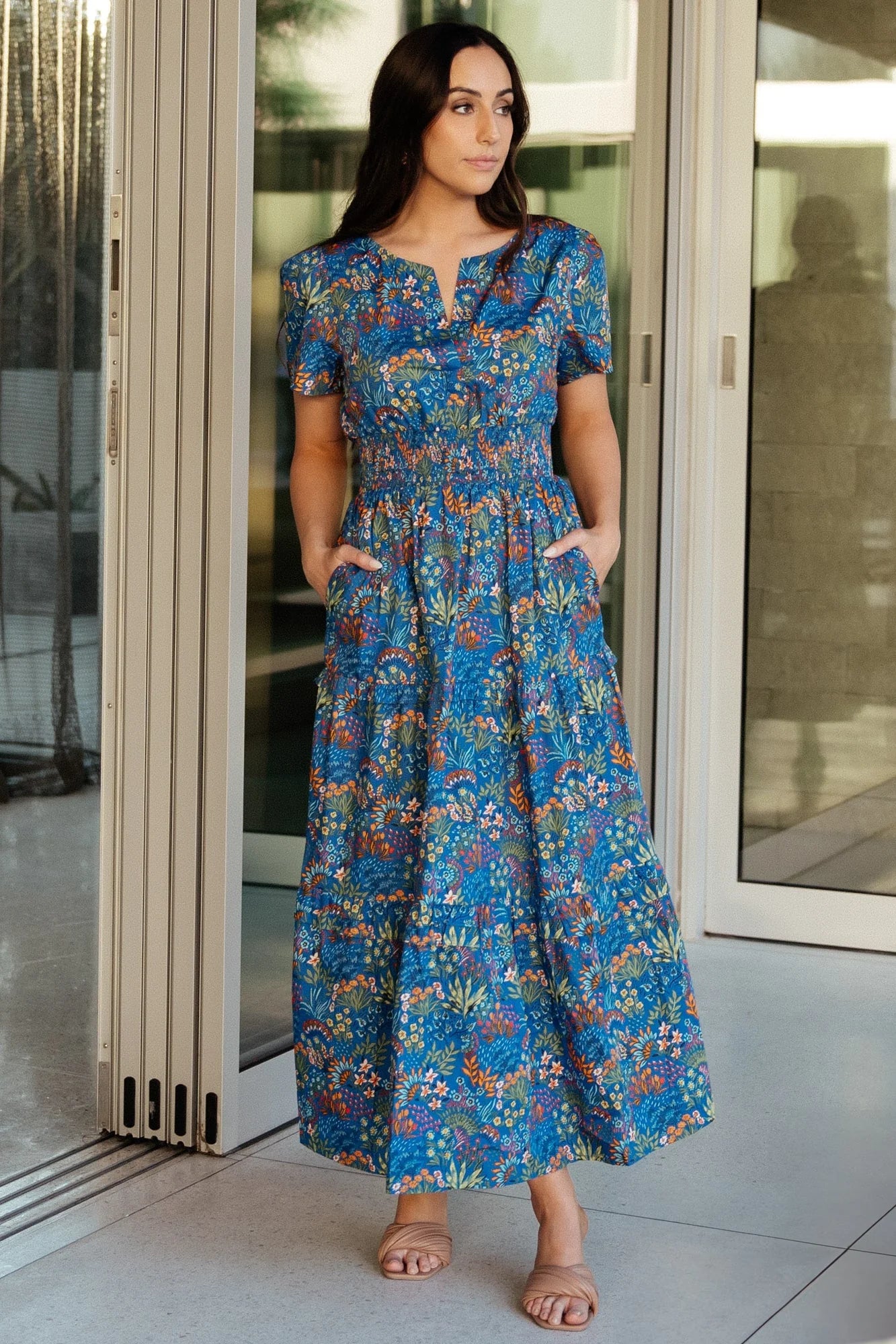 Palmer Tiered Maxi Dress | Cobalt Multi Secondary image