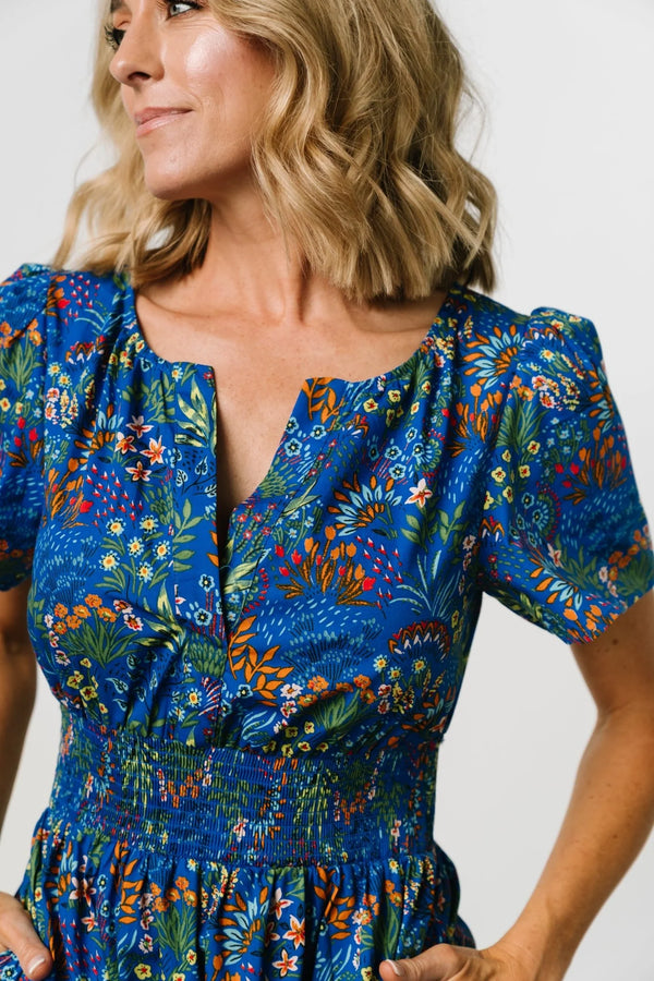 Palmer Tiered Maxi Dress | Cobalt Multi