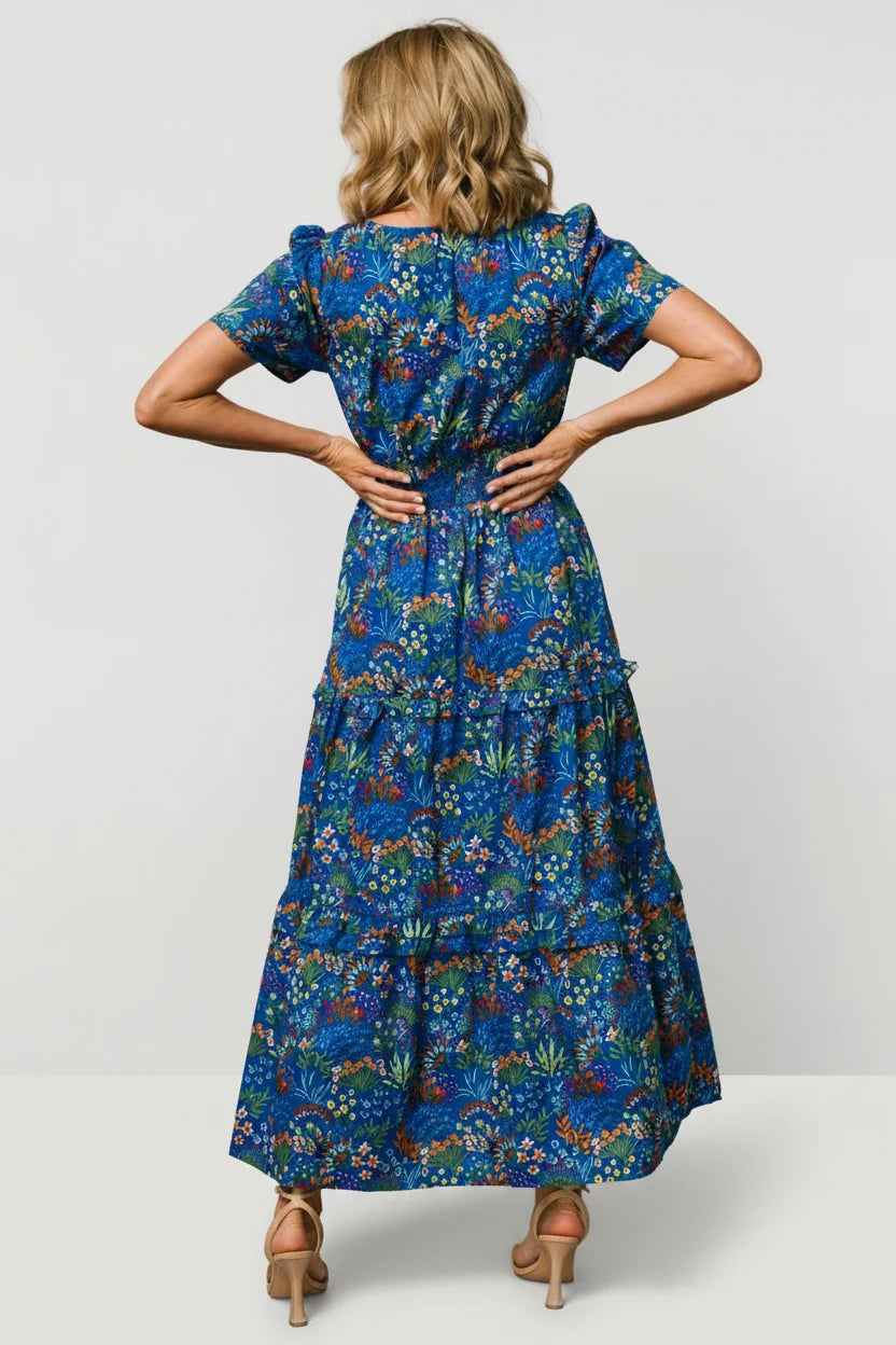 Palmer Tiered Maxi Dress | Cobalt Multi