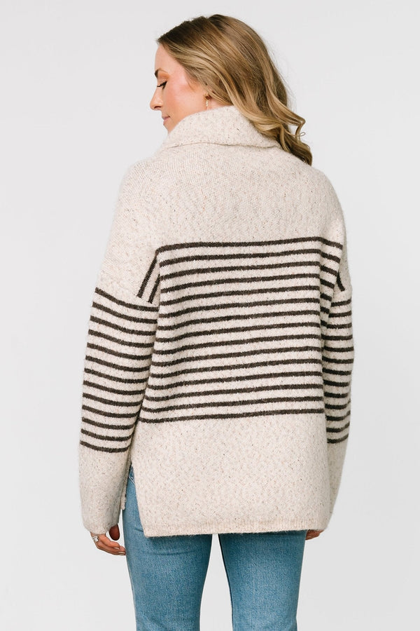 Pennington Turtleneck Sweater | Cream Multi Stripe