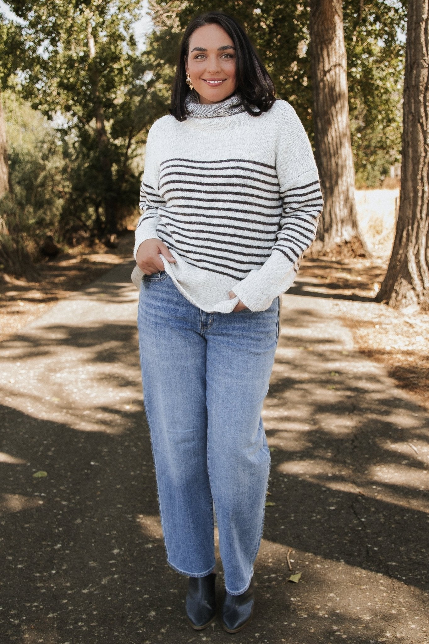 Pennington Turtleneck Sweater | Cream Multi Stripe Secondary image