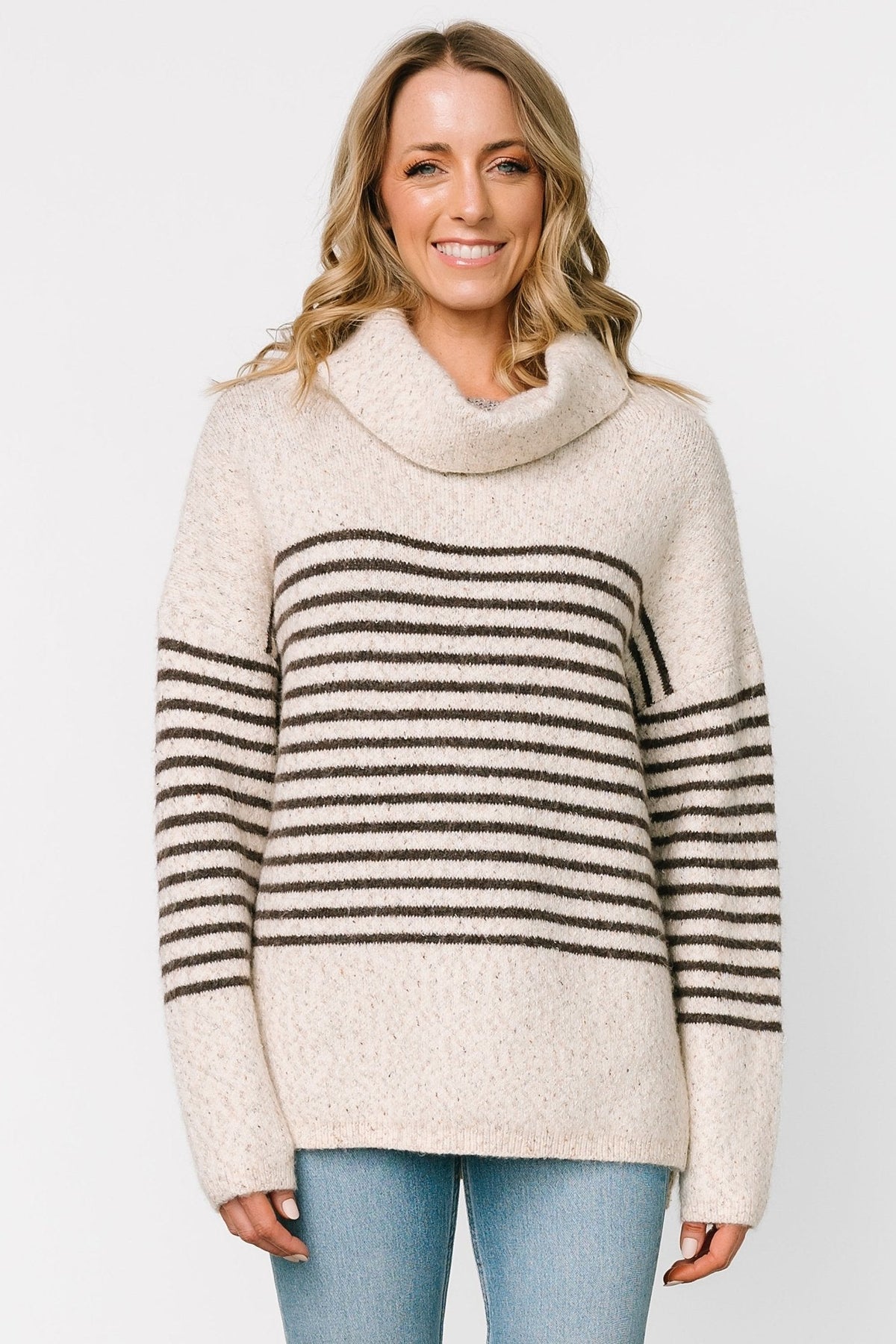 Pennington Turtleneck Sweater | Cream Multi Stripe Main image