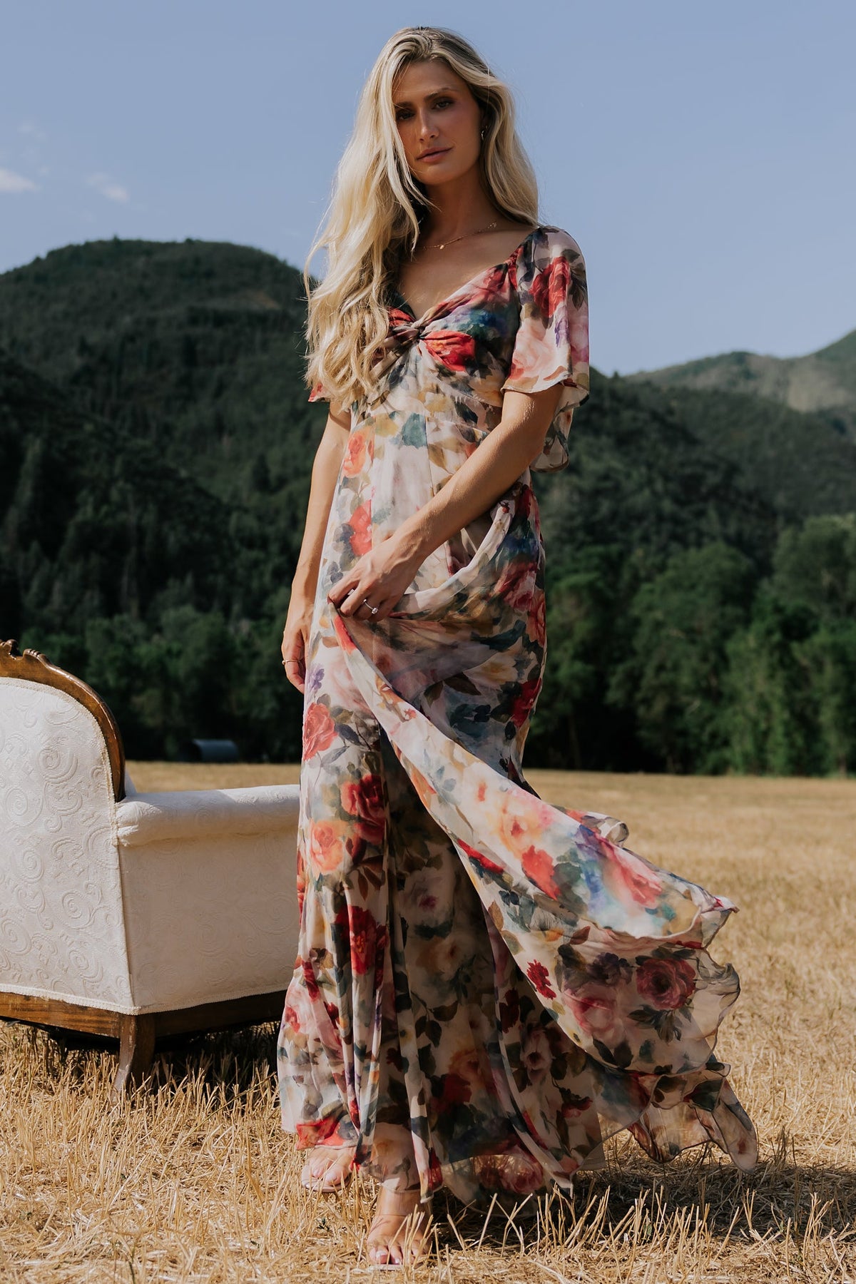 Positano Maxi Dress | Rose Multi Floral Main image