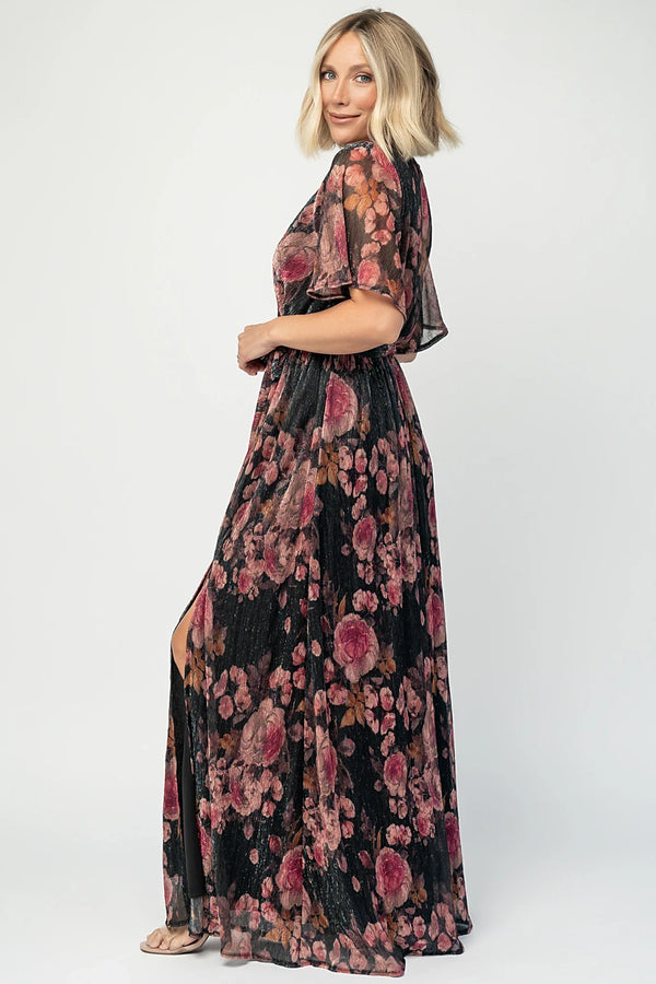 Rachel Maxi Dress | Black + Pink