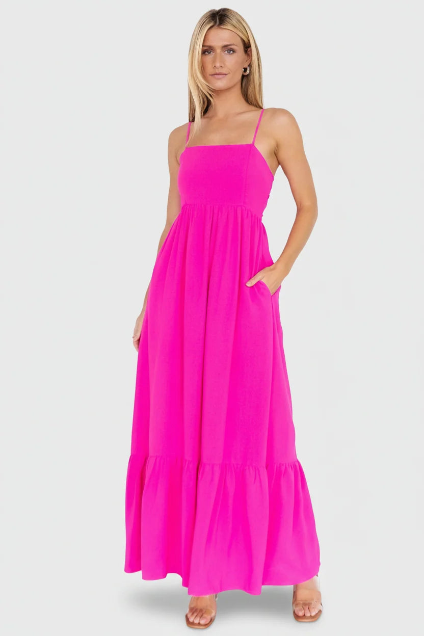 Regan Tank Maxi Dress | Fuchsia Main image
