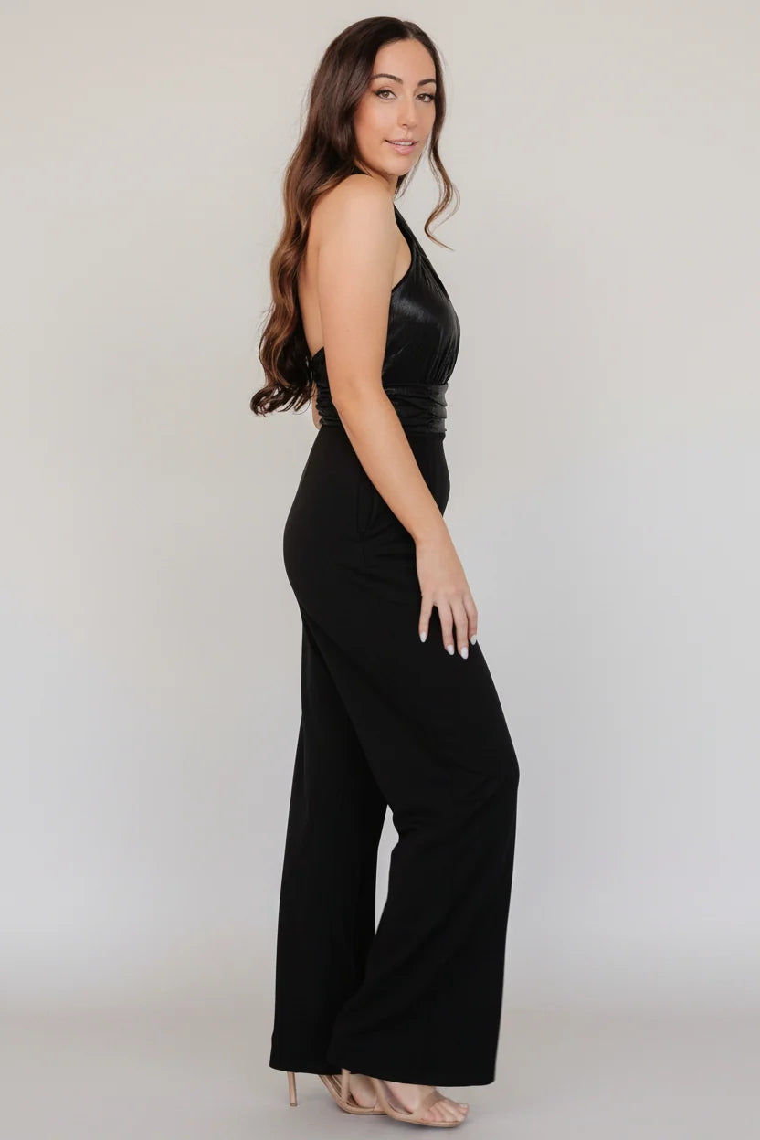 Reign Halter Jumpsuit | Black