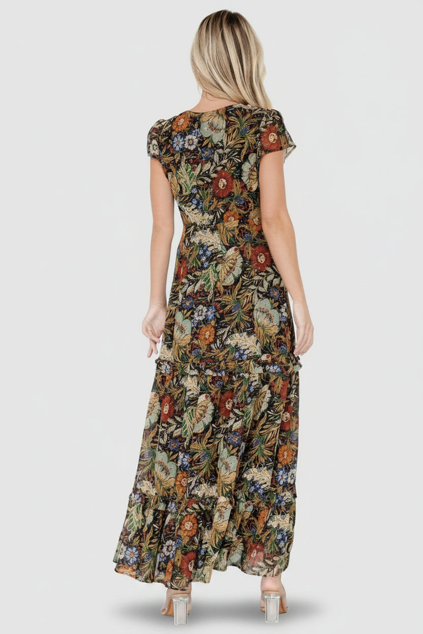 Riverwood Deep V Maxi Dress | Multi Floral