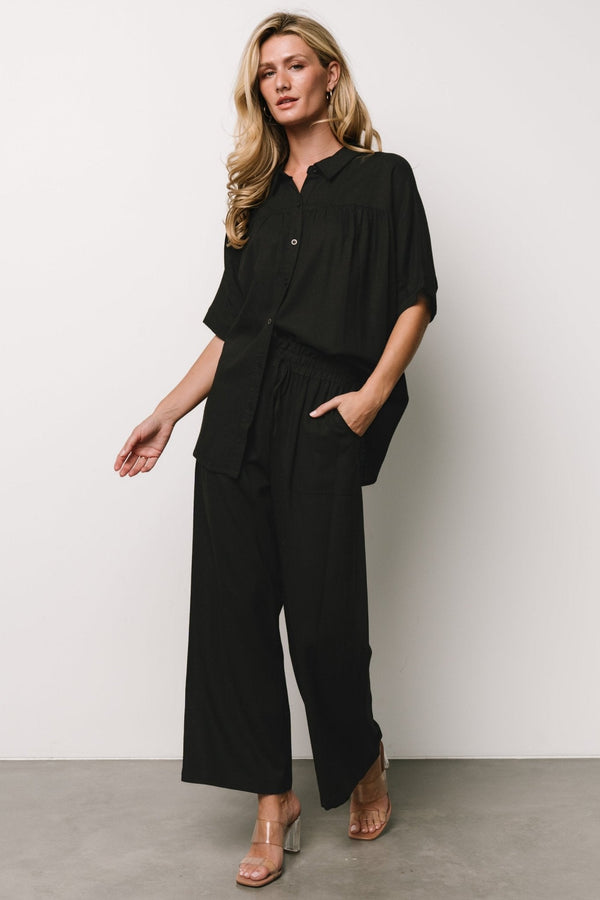 Romy Button Top | Black