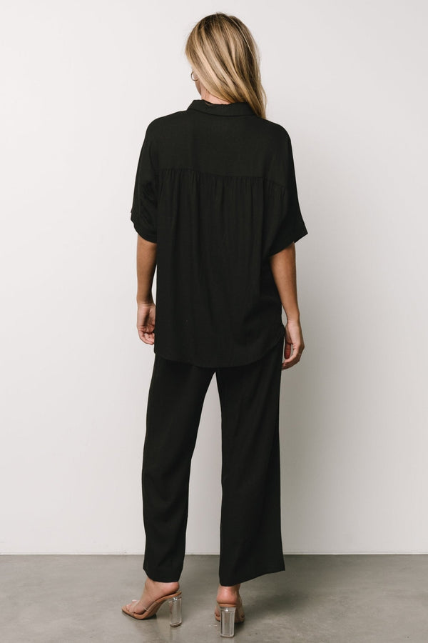 Romy Button Top | Black