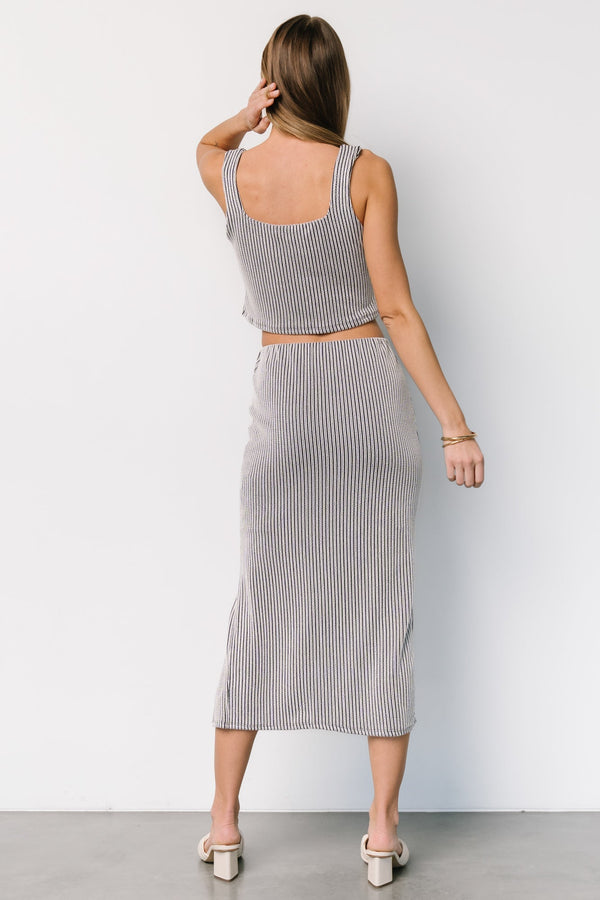 Sabrina Tank + Skirt Set | Blue Stripe