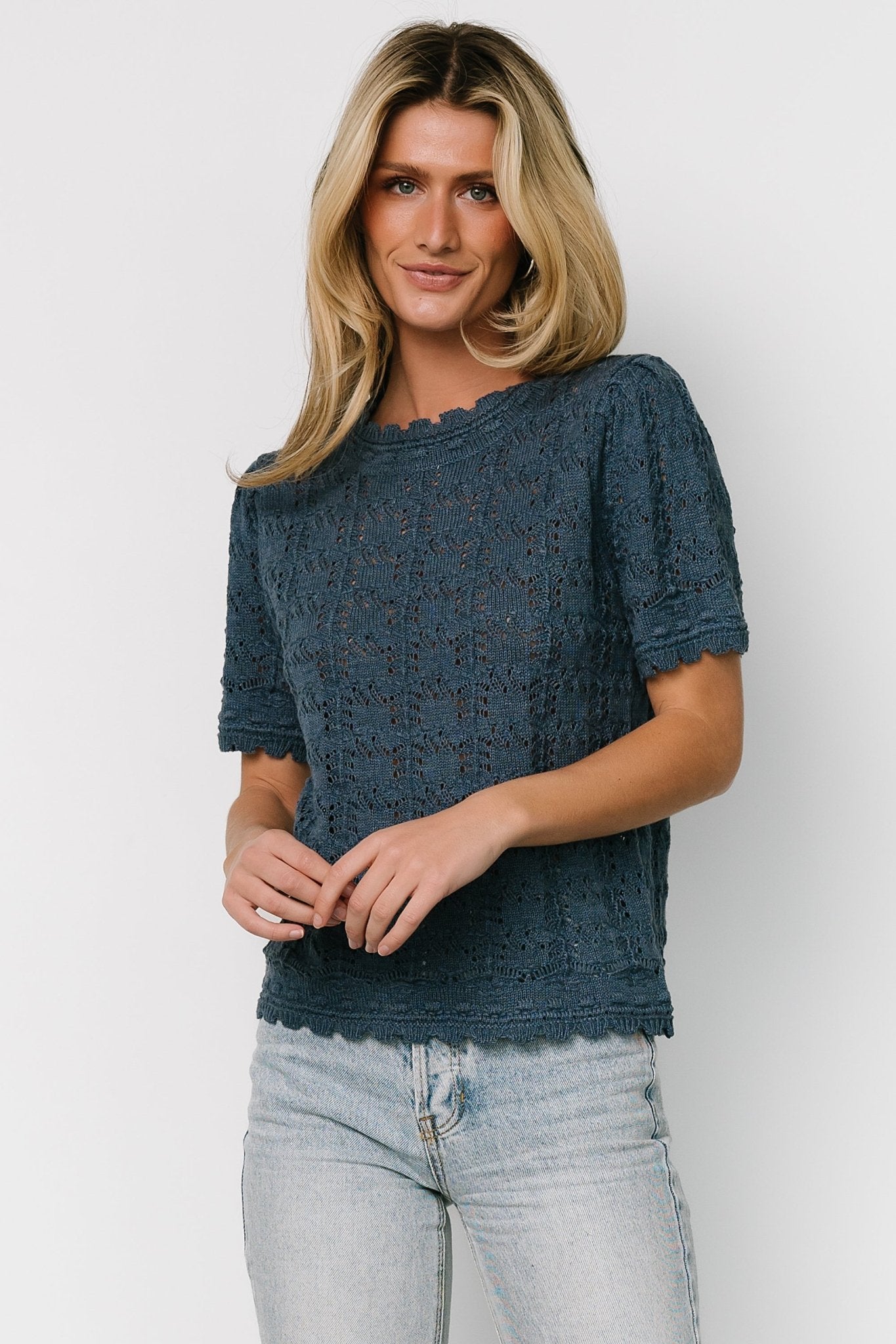 Serenity Knit Sweater Top | Slate Secondary image