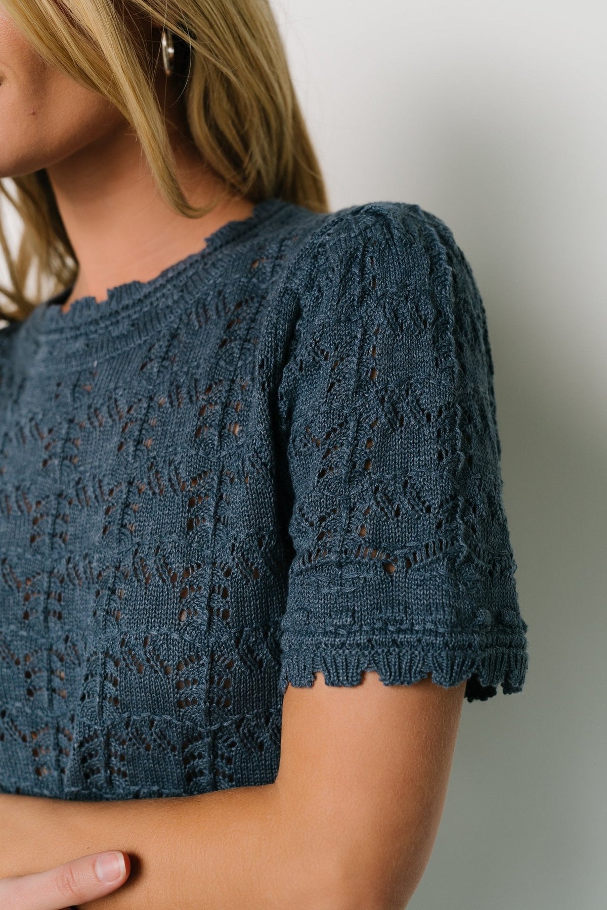 Serenity Knit Sweater Top | Slate