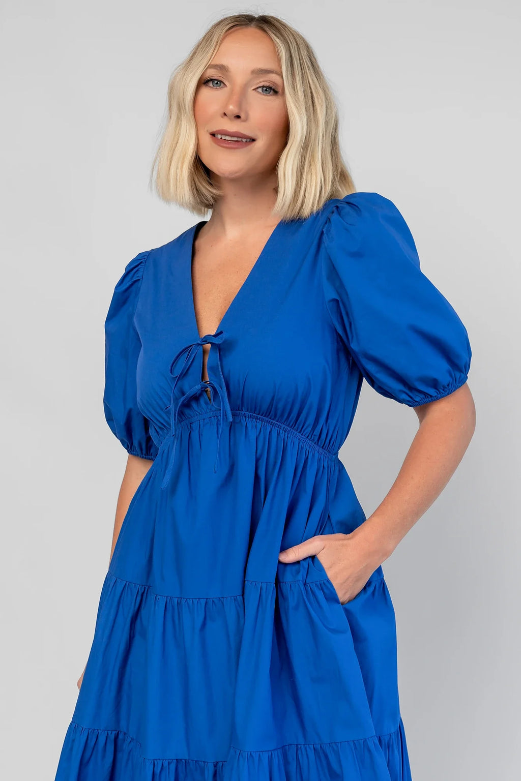 Sheila Tiered Midi Dress | Cobalt