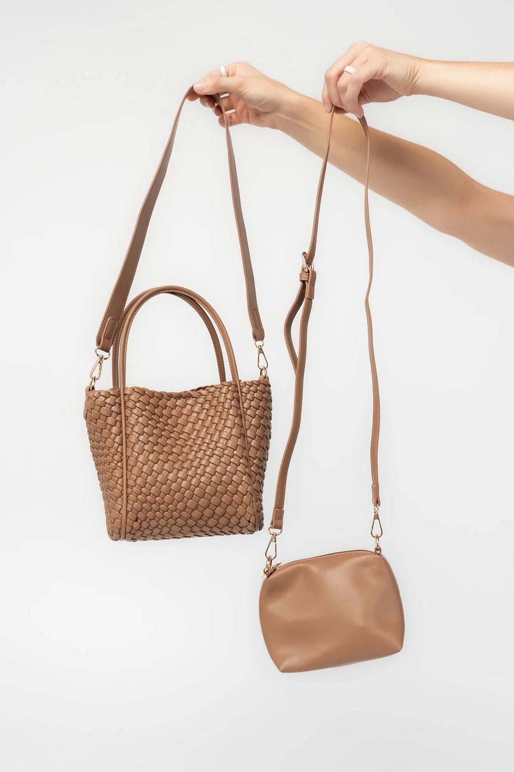 Simone Woven Tote Bag | Cognac