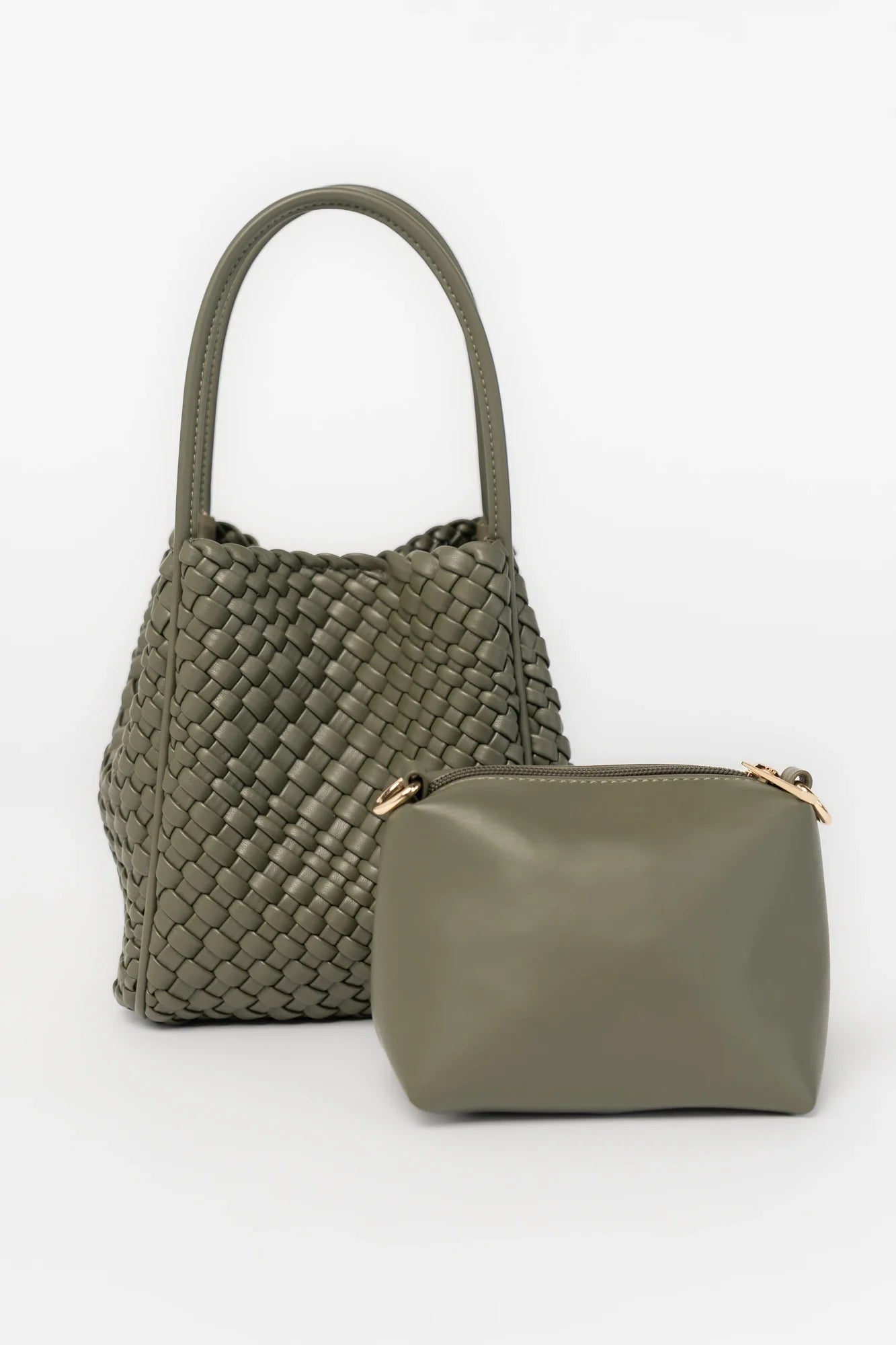 Simone Woven Tote Bag | Dark Olive Secondary image