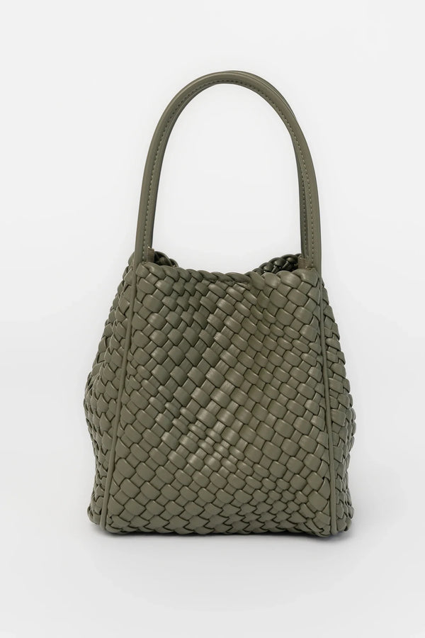 Simone Woven Tote Bag | Dark Olive