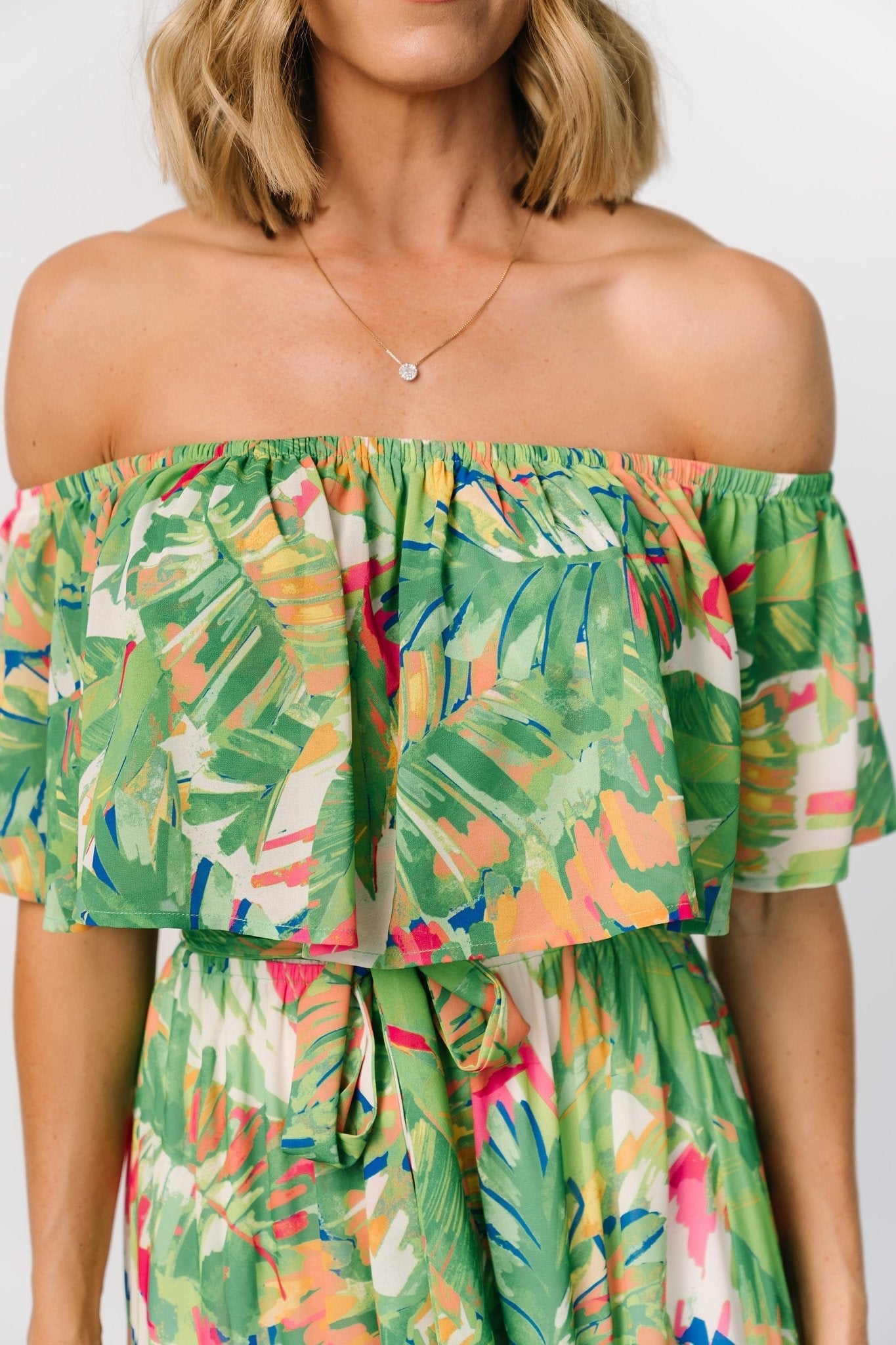 Sonoma Off Shoulder Maxi Dress | Green Multi Secondary image