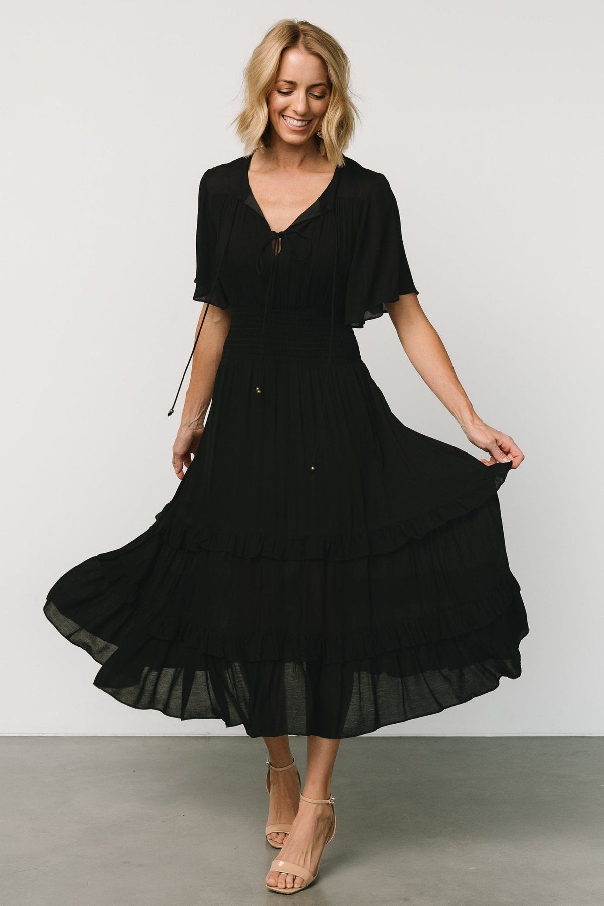 Spell Boho Midi Dress | Black Main image