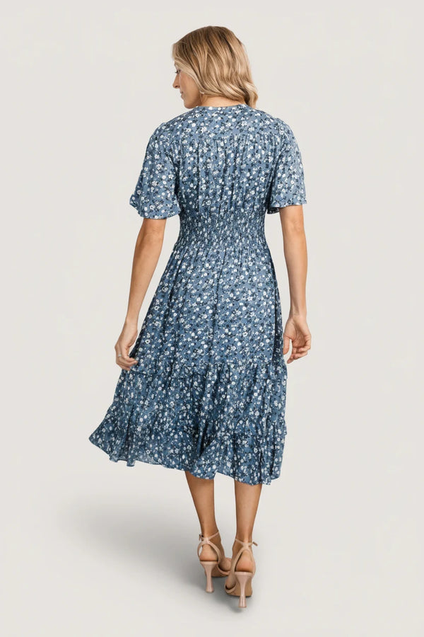 Spell Boho Midi Dress | Blue Floral