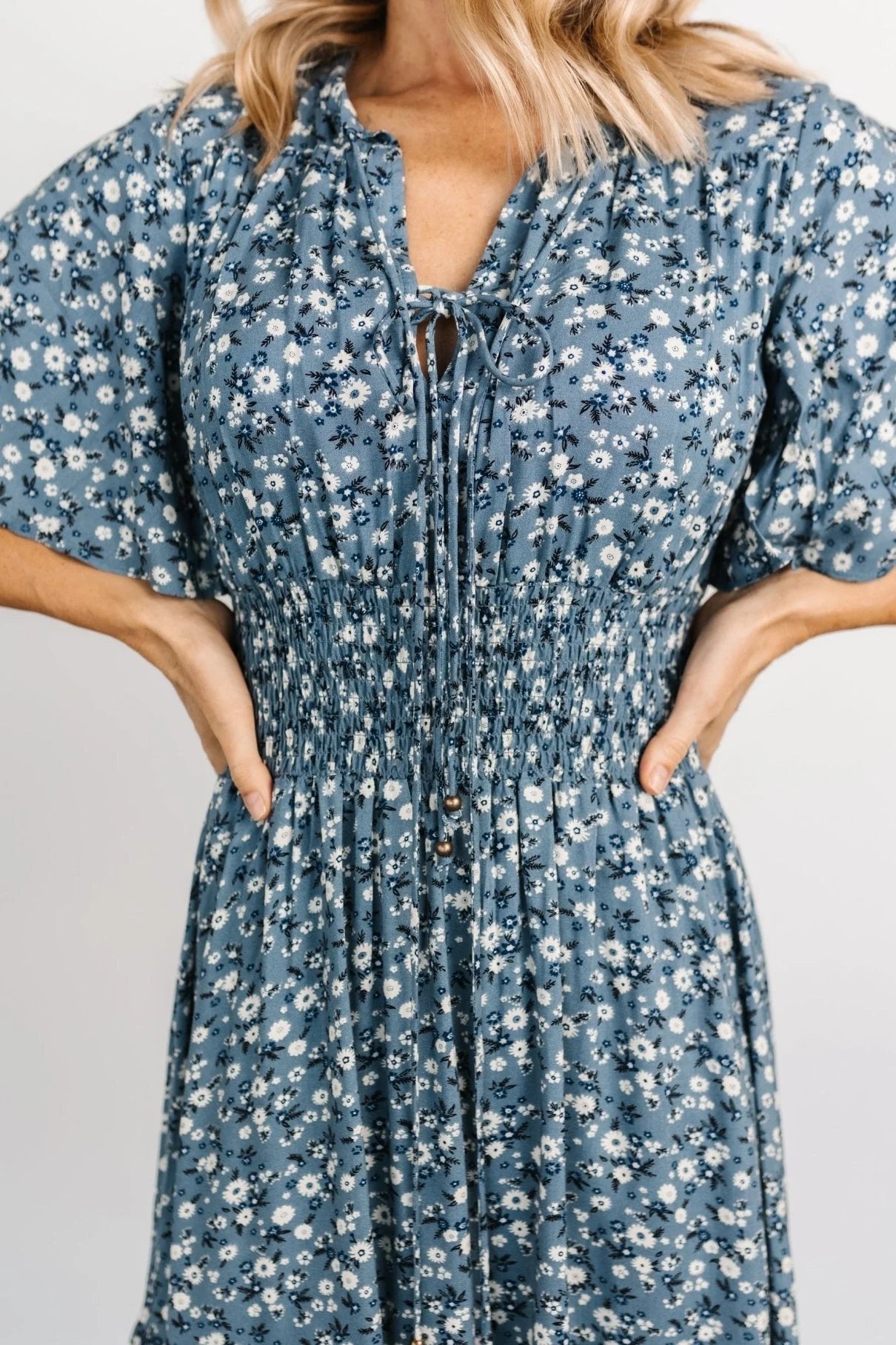 Spell Boho Midi Dress | Blue Floral Secondary image