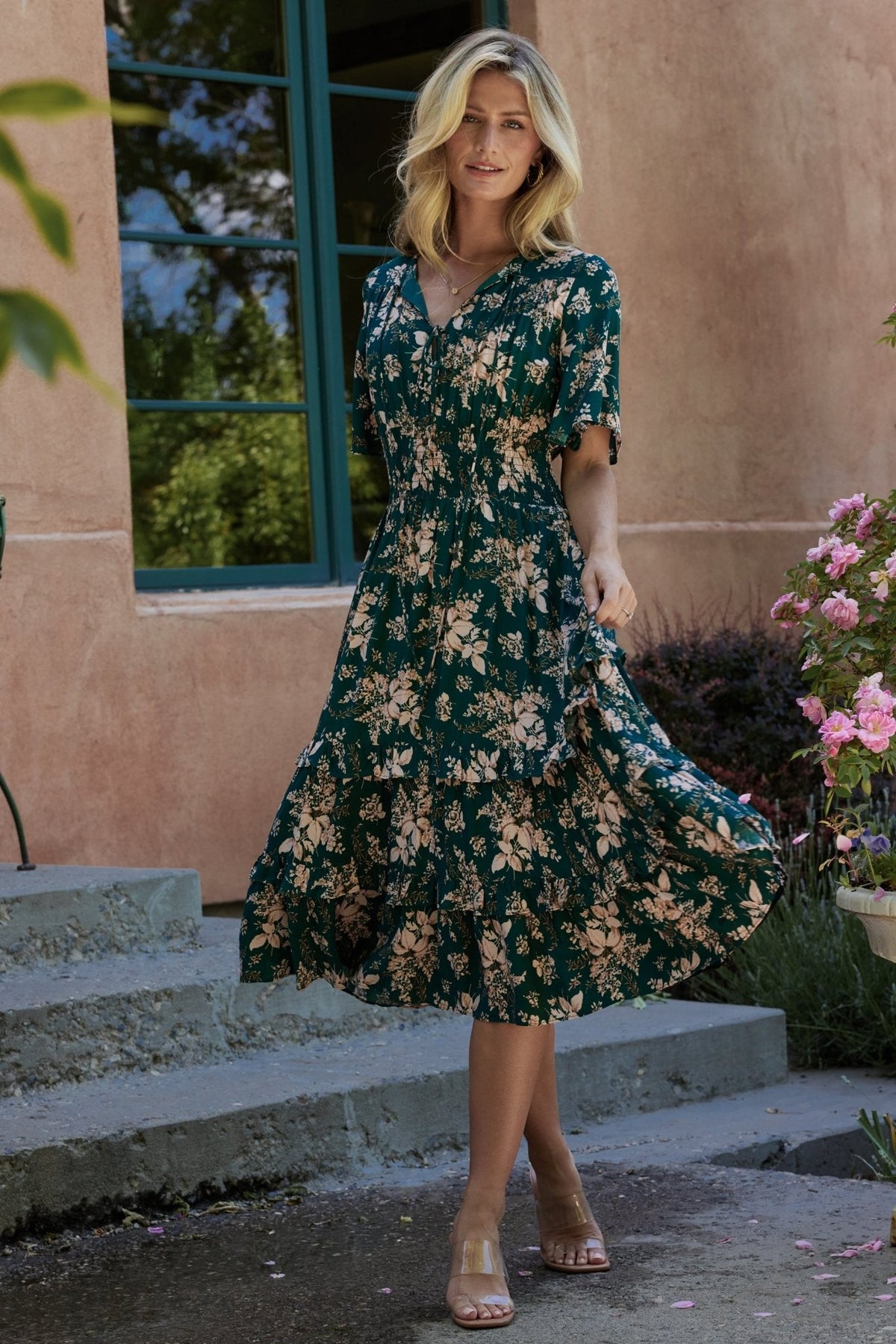 Spell Boho Midi Dress | Topaz + Blush Floral Main image