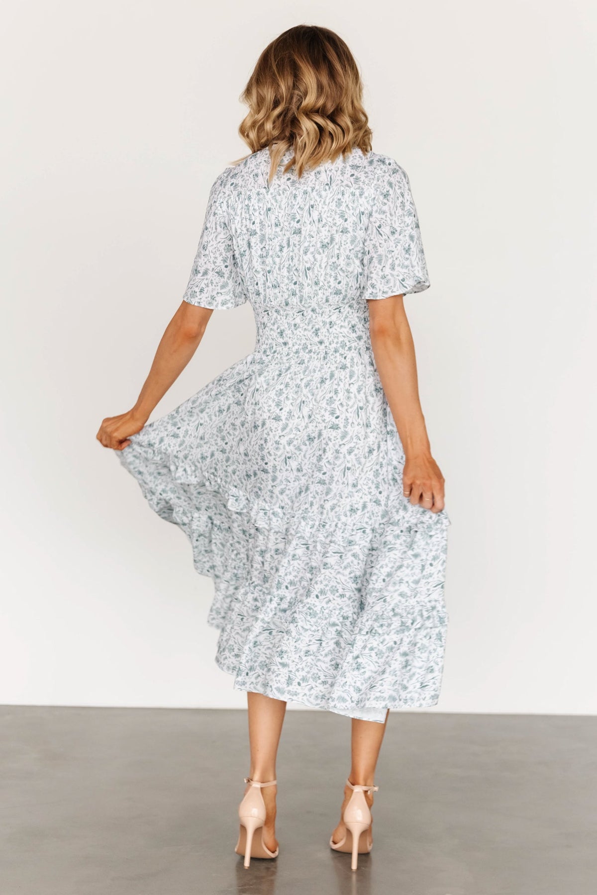 Spell Boho Midi Dress | White + Sage