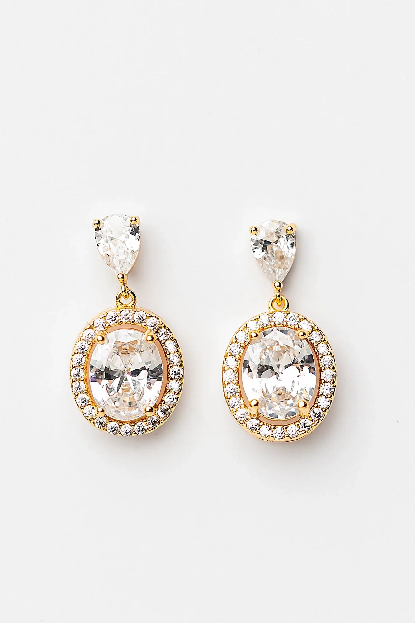 Stena Oval Dangle Drop Earrings | Gold Secondary image