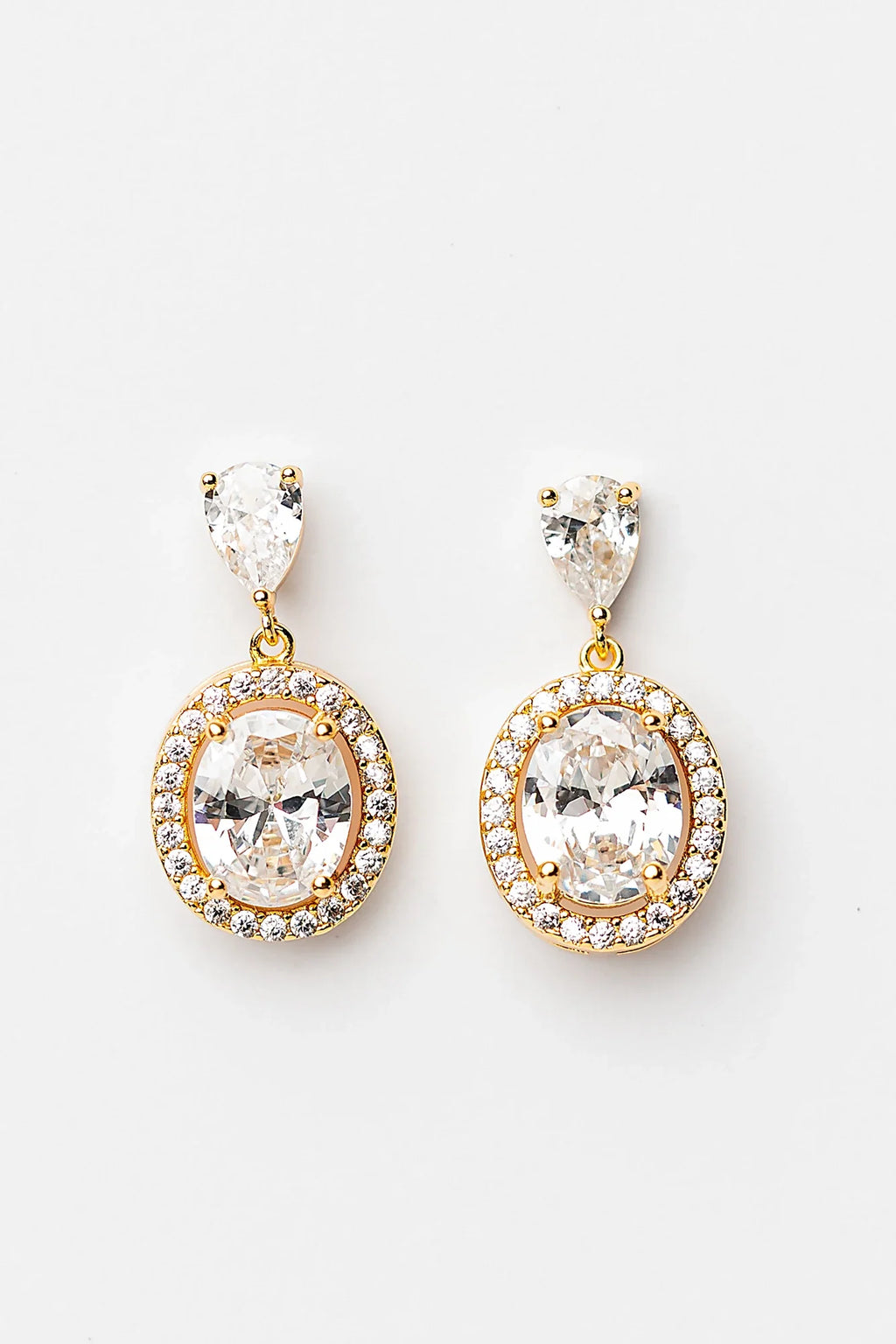 Stena Oval Dangle Drop Earrings | Gold