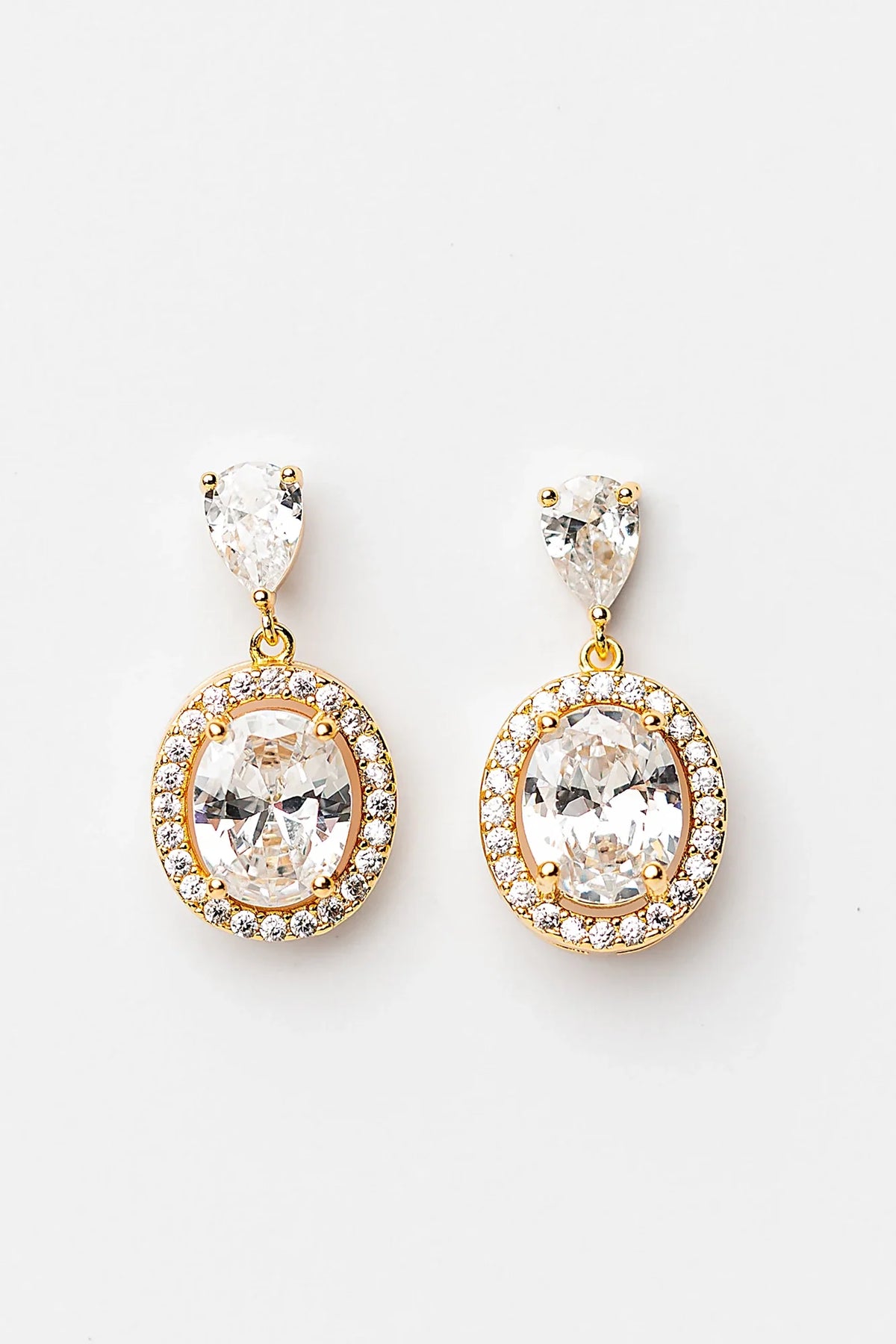 Stena Oval Dangle Drop Earrings | Gold