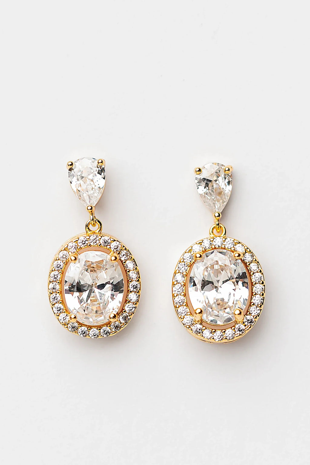 Stena Oval Dangle Drop Earrings | Gold