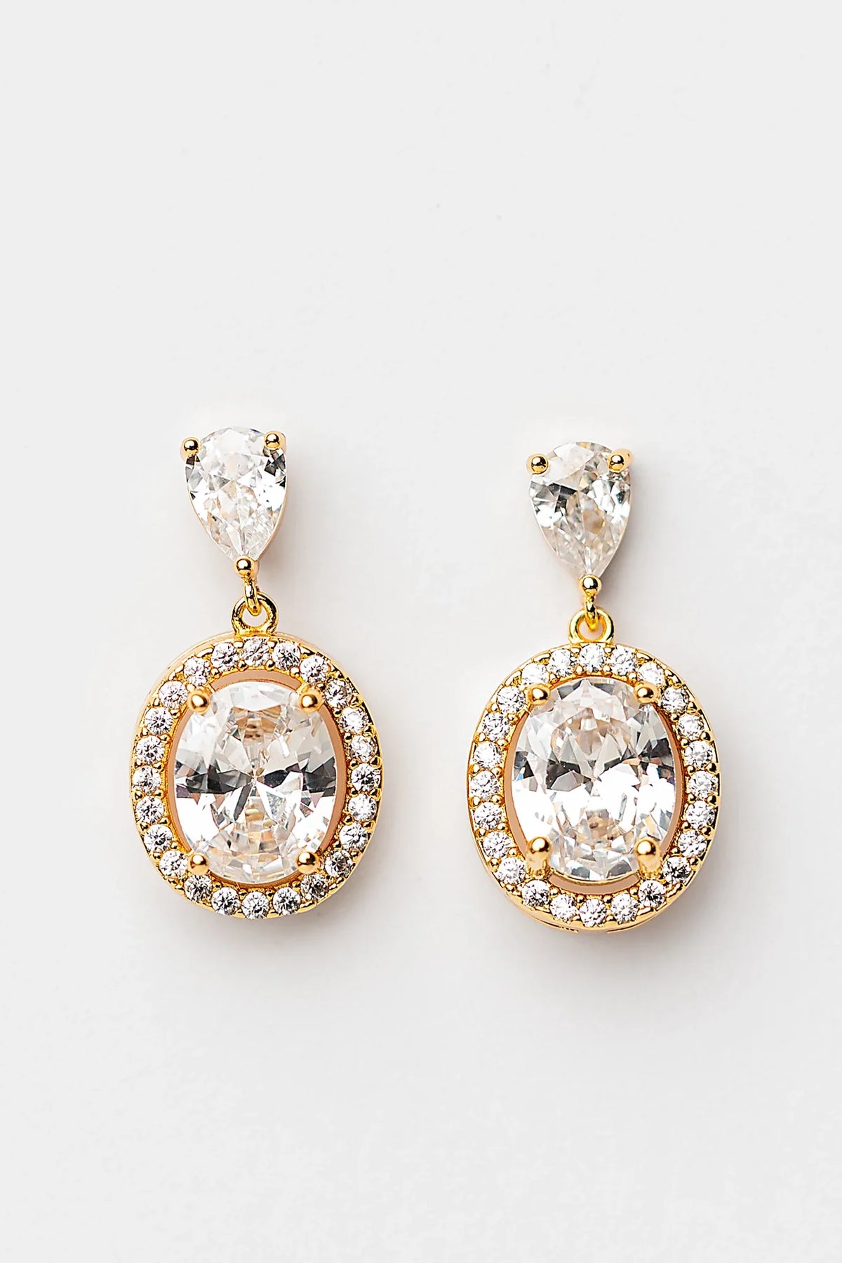 Stena Oval Dangle Drop Earrings | Gold