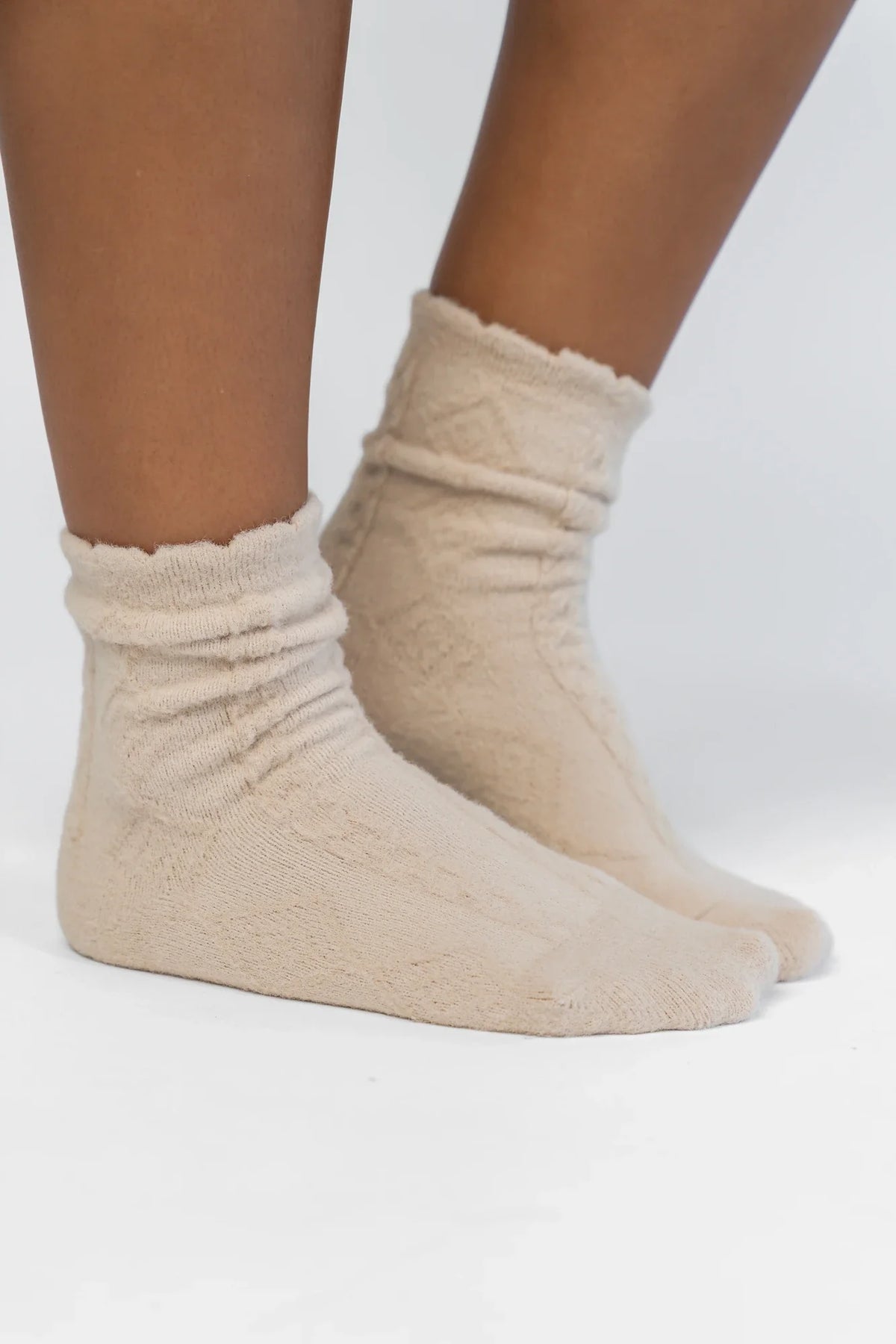 Sterling Cozy Cable Knit Socks | Oatmeal Main image
