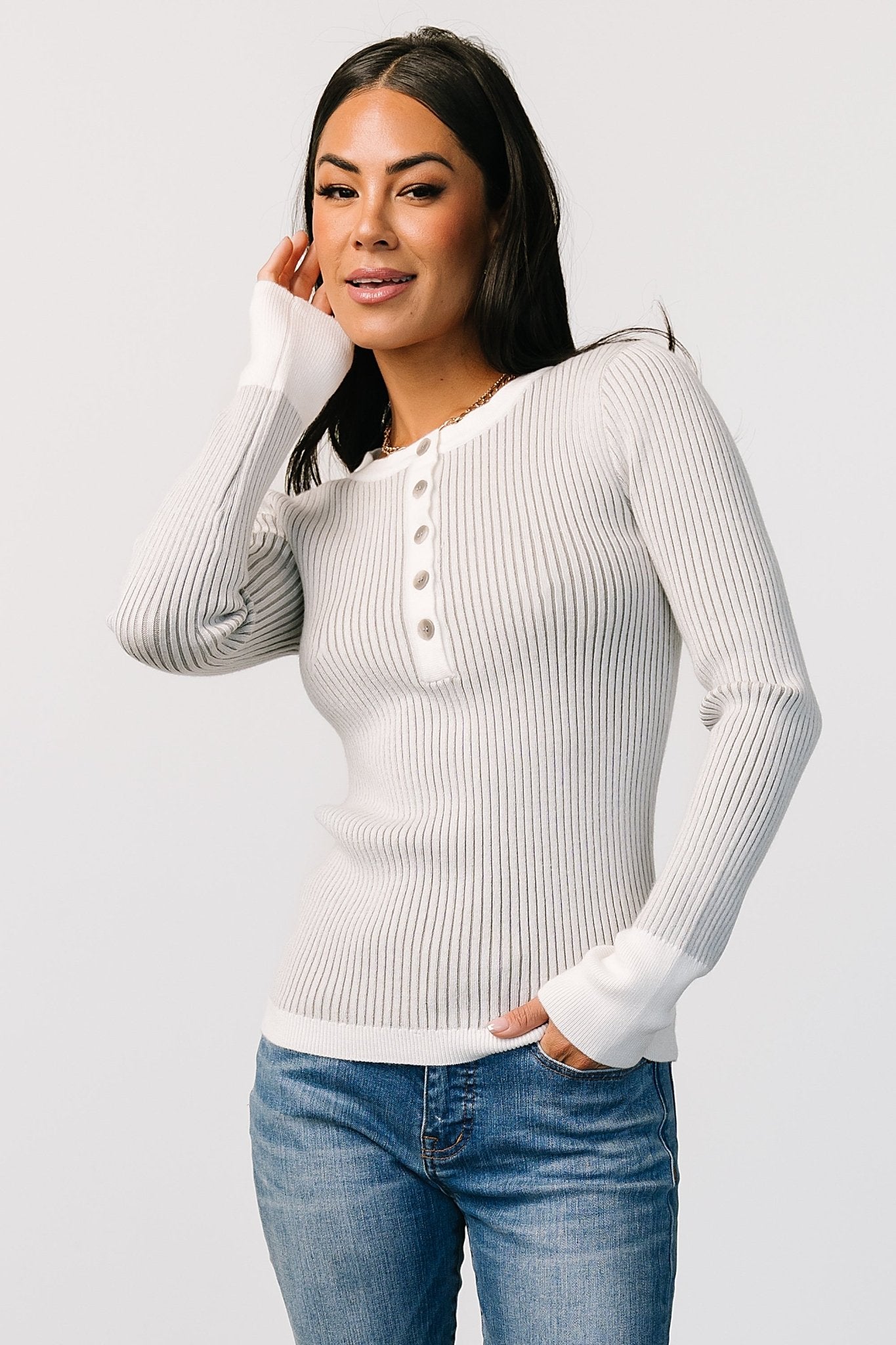 Stevie Ribbed Sweater | Gray Secondary image