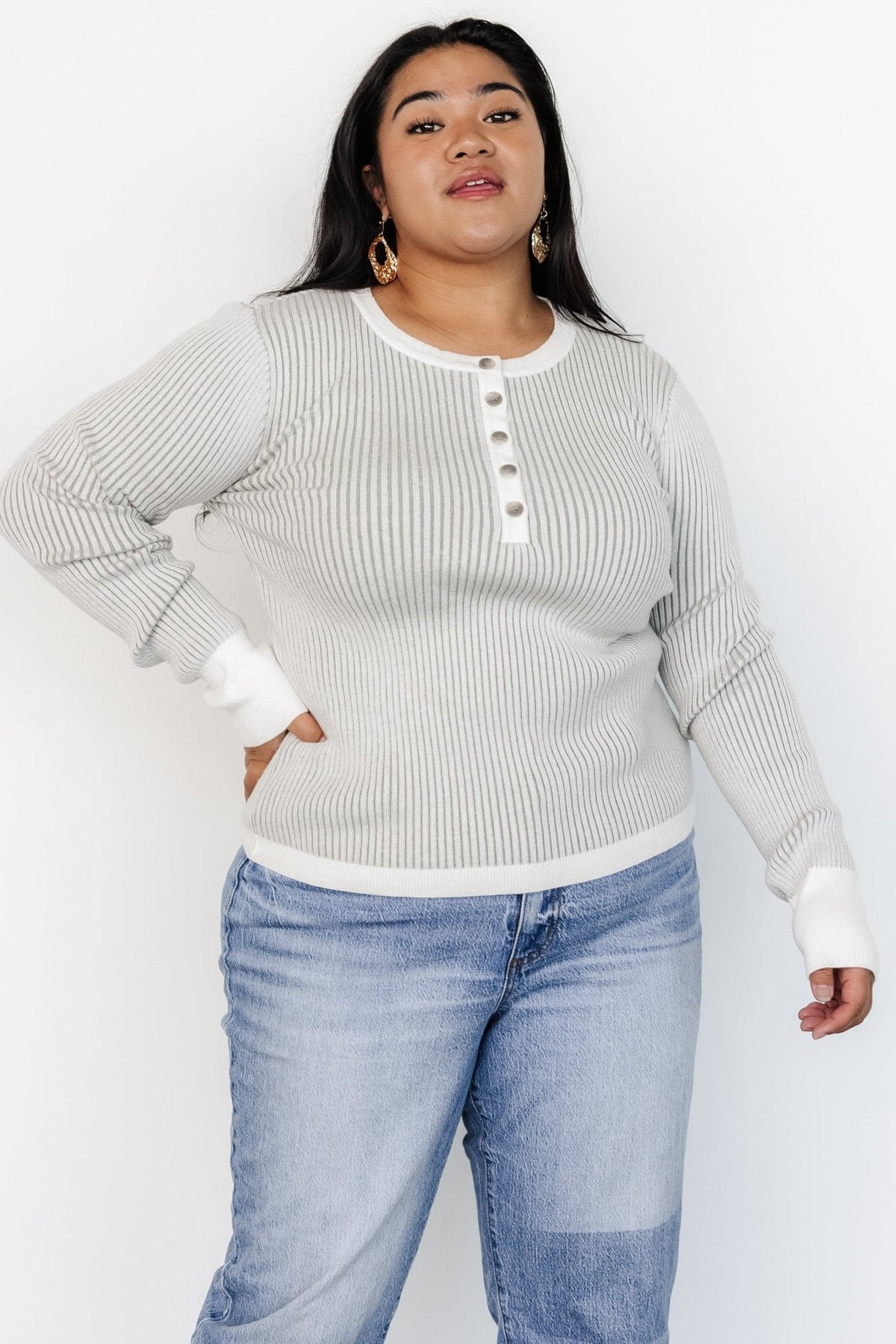 Stevie Ribbed Sweater | Gray