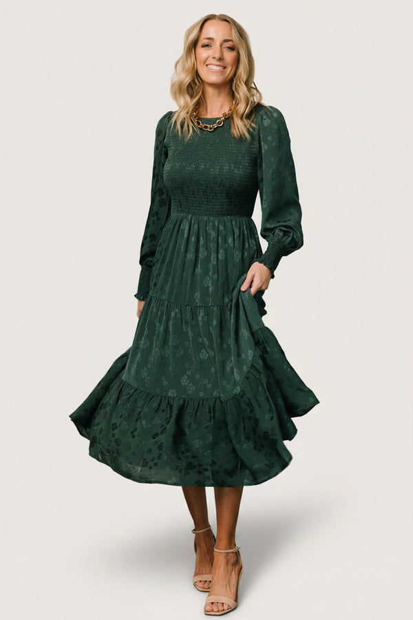 Stockholm Smocked Dress | Dark Green