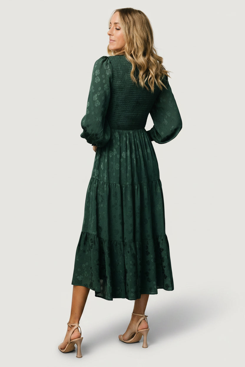 Stockholm Smocked Dress | Dark Green
