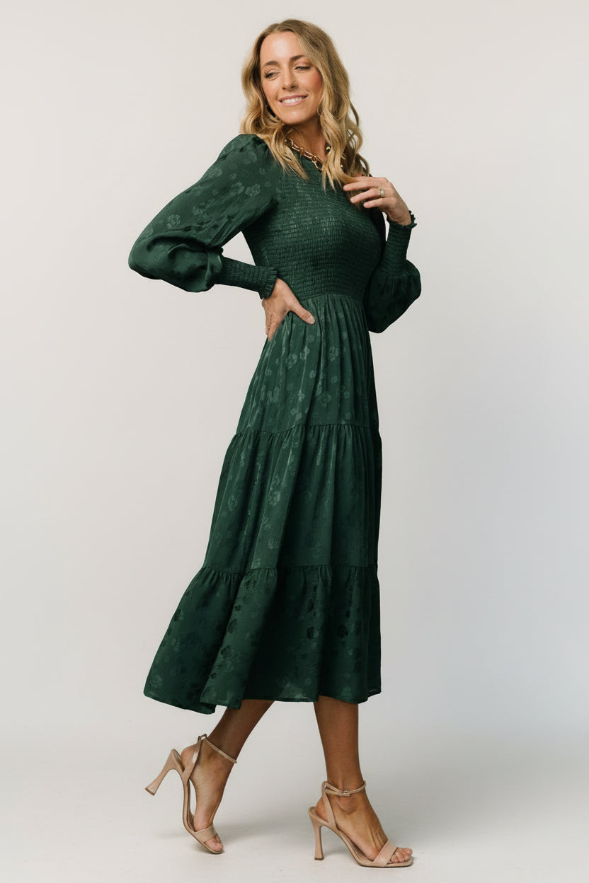 Stockholm Smocked Dress | Dark Green