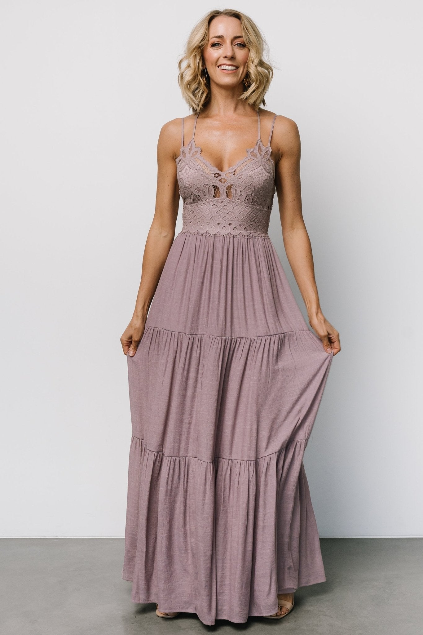 Summerlin Lace Top Maxi Dress | Dusty Mauve Secondary image