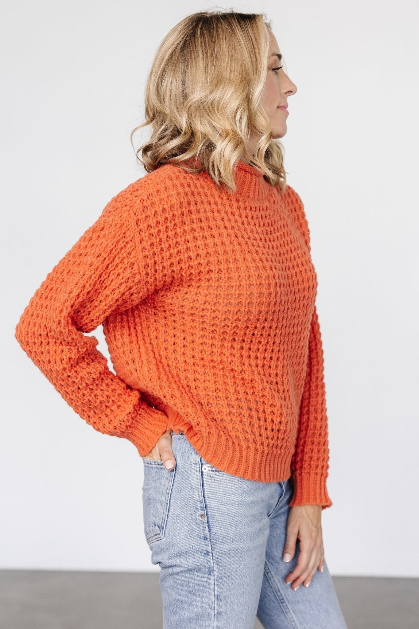Syracuse Chunky Knit Sweater | Orange Secondary image