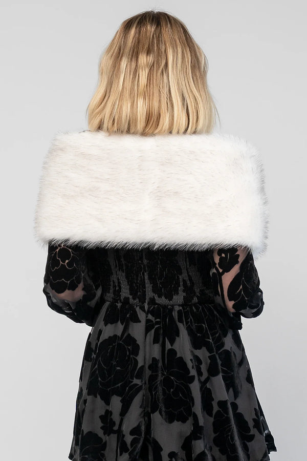Torino Faux Fur Shawl | Pearl Gray