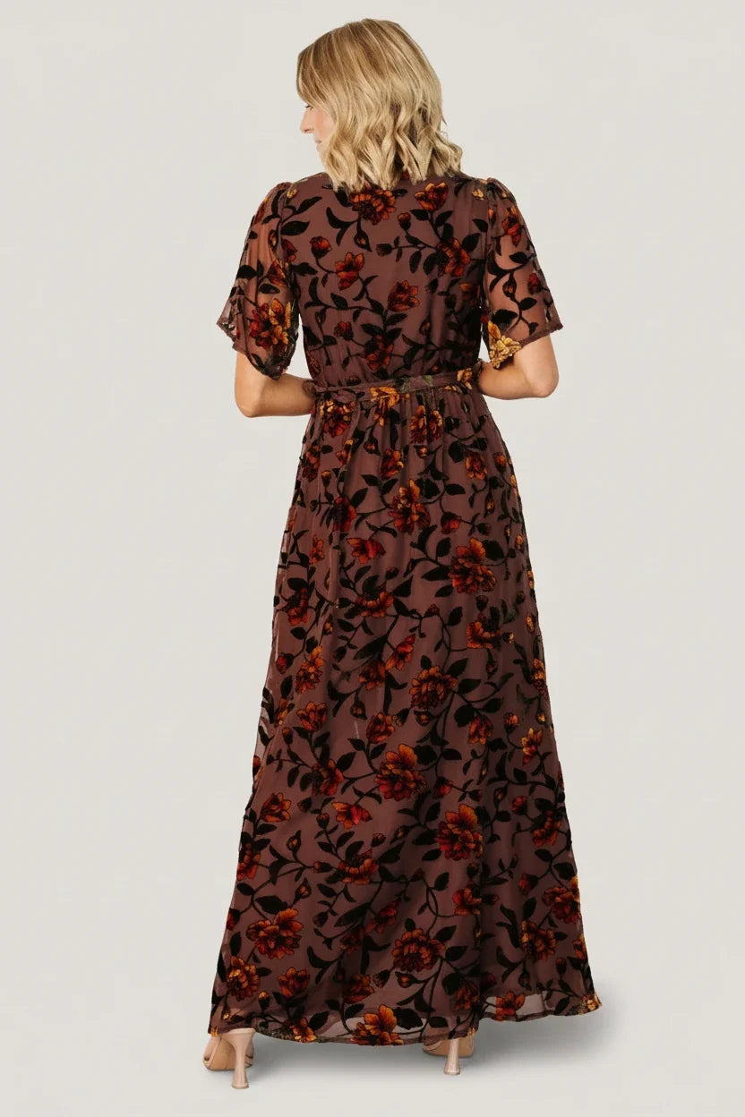 Uma Velvet Maxi Dress | Clove + Amber Floral