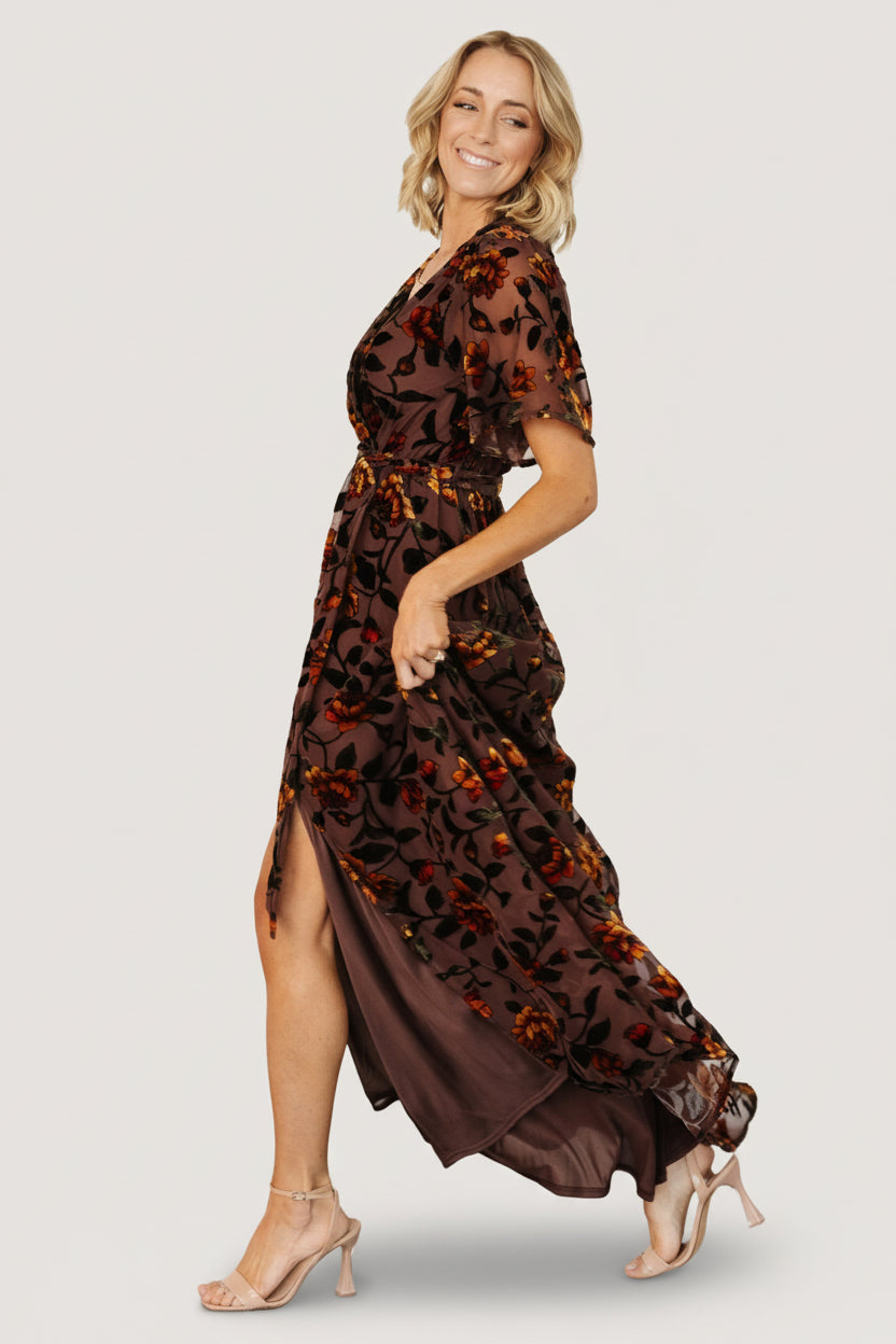 Uma Velvet Maxi Dress | Clove + Amber Floral