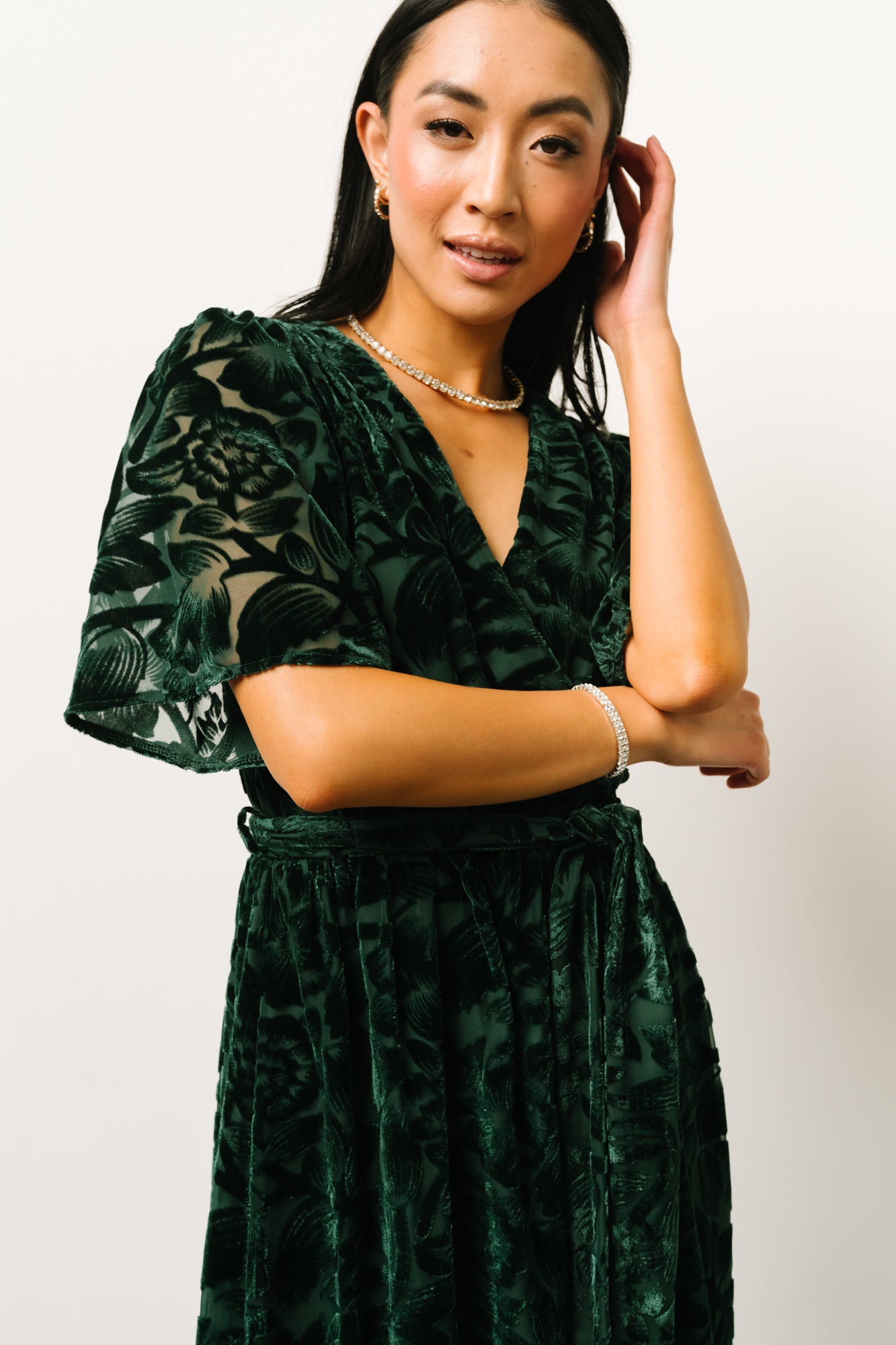 Uma Velvet Maxi Dress | Dark Green Secondary image