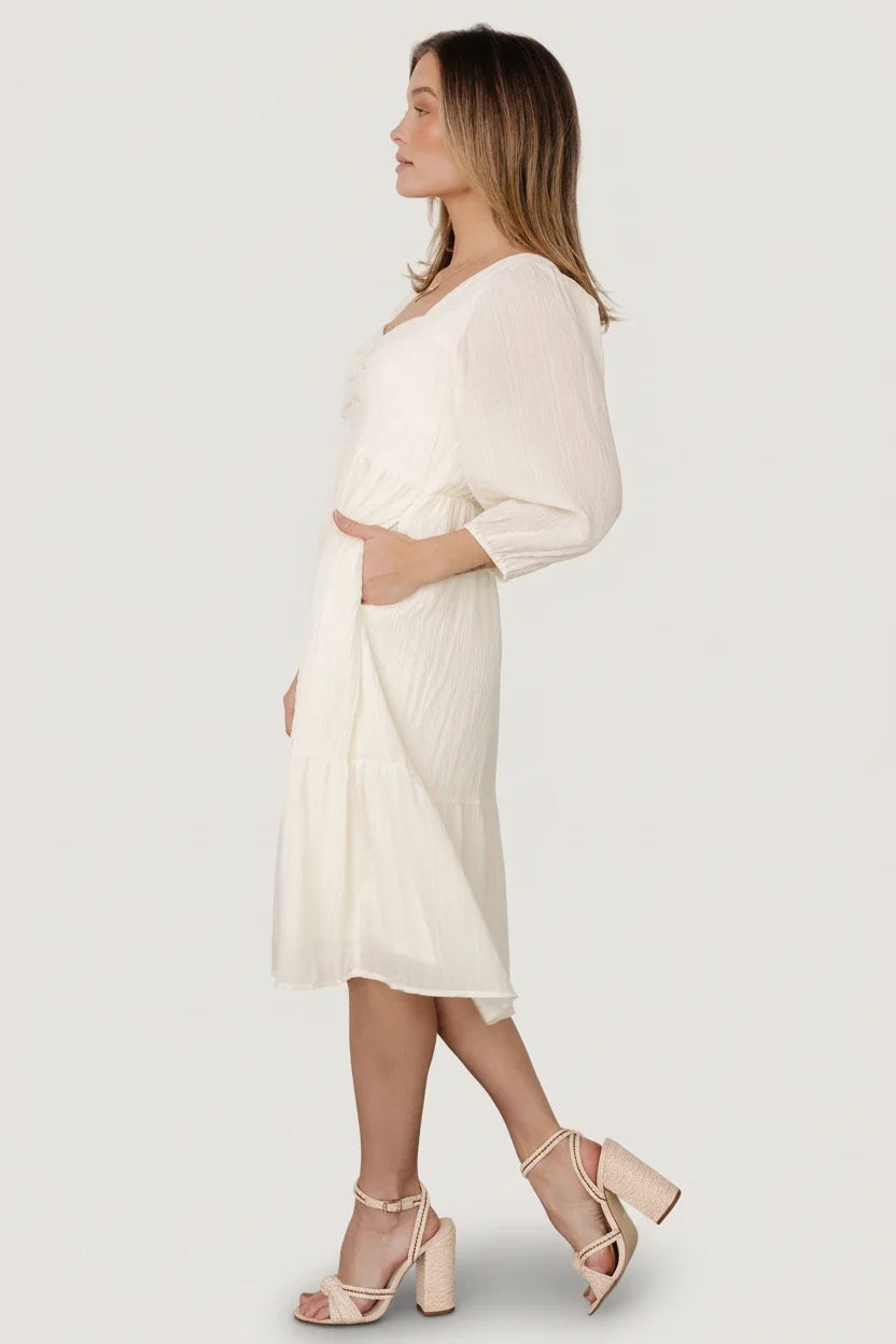 Vaeda Midi Dress | Cream